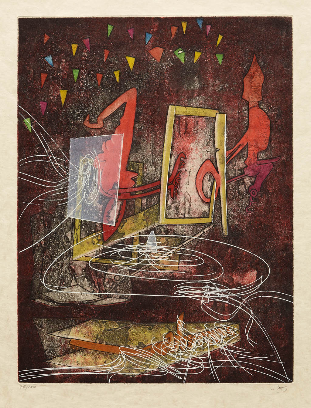 Roberto Matta - Une Saison en Enfer - Plusieurs Autres Vies - 1978 color etching